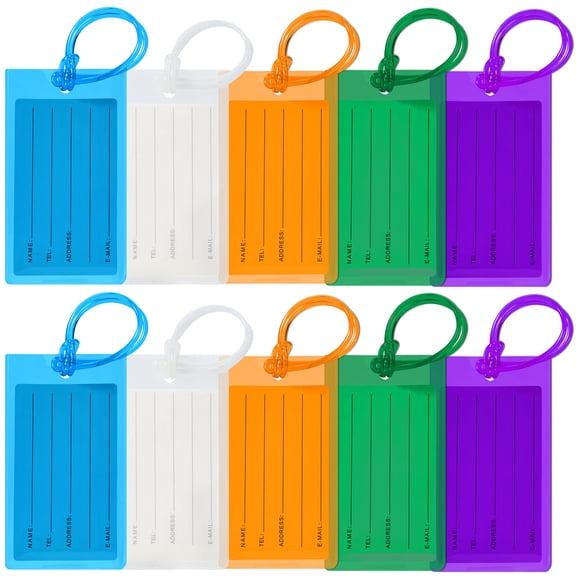 10 Pack Luggage Tags Suitcases PVC Travel Bag & Baggage ID Label Tags Travel Essentials by Sodsay