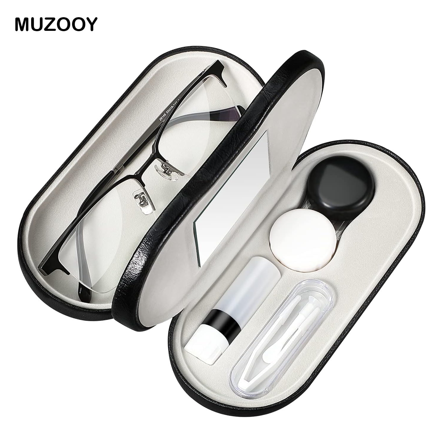 MUZOOY 2 in 1 Contact Lens Case and Glasses Case, Dual Use Design with