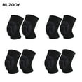 thumbnail image 1 of MUZOOY 4-Pair Elastic Knee Pads M, Thick Sponge Collision Avoidance Warm Anti-Slip 5 Size Knee Sleeve Basketball Volleyball Sport Pad Adults Kids, 1 of 6