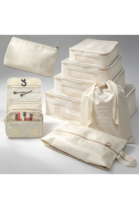 Packing Cubes 8 Set, Travel Packing Organizers with Large Toiletries Bag Organizers with Toiletry Bag And Shoes Bag For Travel Accessories