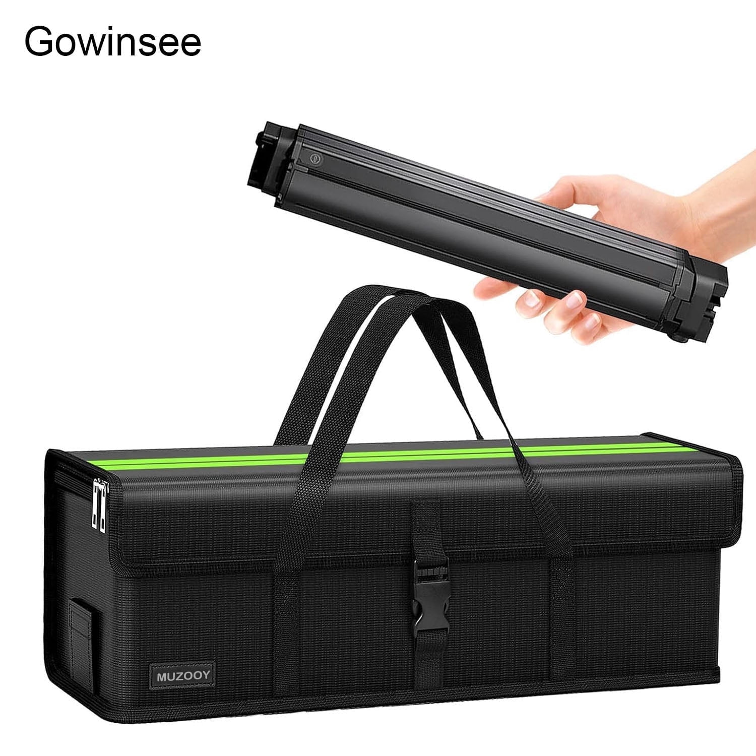 Gowinsee Fireproof Battery Storage Bag, Portable Fireproof Explosionproof Large Battery Portable Fireproof Storage Bag