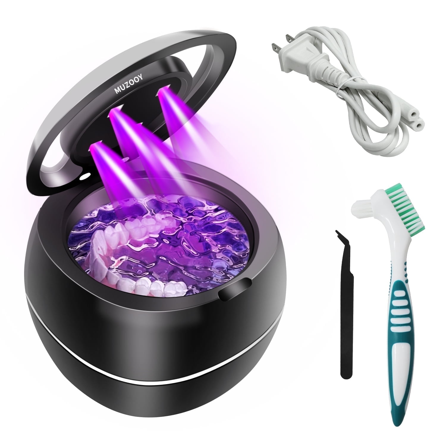 GOWINSEE MuzooyBeauty Ultrasonic Denture Cleaner, Ultrasonic Jewelry Cleaner, 42 kHz, Stainless Steel