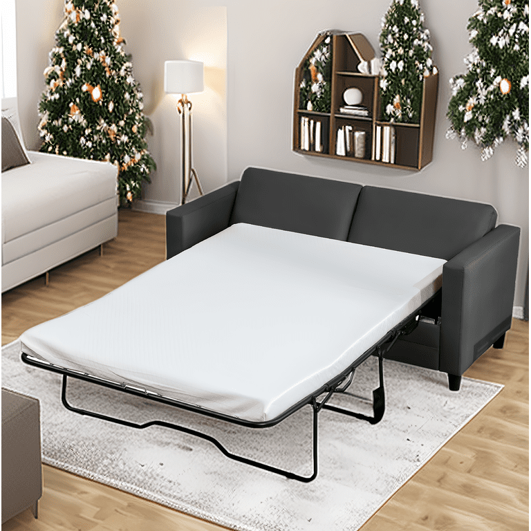 Dark Grey Leather Sleeper Sofa | Baci Living Room