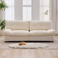 thumbnail image 1 of MUZZ 80" Chenille Loveseat Sofa, Modern Cloud Couch with Deep Seat, Comfy 2-Seats Sofa Sleeper for Living Room, Beige, 1 of 11