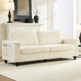 thumbnail image 1 of MUZZ 85"w 3 Seater Sofa and Couch with USB ports and Side pockets, Comfy Corduroy Oversized Deep Seat Sofa for Living Room/Small Space, Beige, 1 of 8