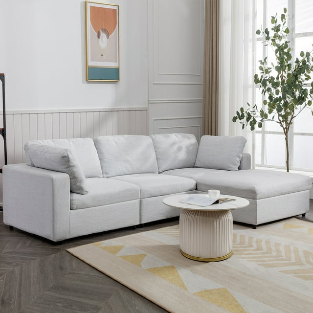 MUZZ Convertible Sectional Sofa Couch,L Shaped Couch,Reversible 4
