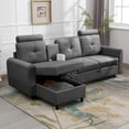 thumbnail image 1 of MUZZ Convertible Sectional Sofa for Living Room,L Shaped Couch w/Reversible Storage Chaise,Dark Grey, 1 of 8