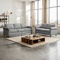thumbnail image 1 of MUZZ Living Room Furniture Sets with 5.9"Upholstered Cushion, 3-Seater Sofa Couch and Loveseat, Sofa Set for Living Room(Light Grey), 1 of 8
