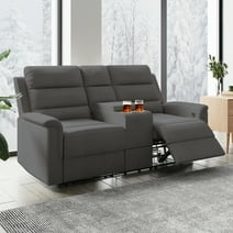 MUZZ Loveseat Recliner, Reclining Loveseat Sofa with Cup Holders&Storage, Theater Seating Furniture(Dark Grey)