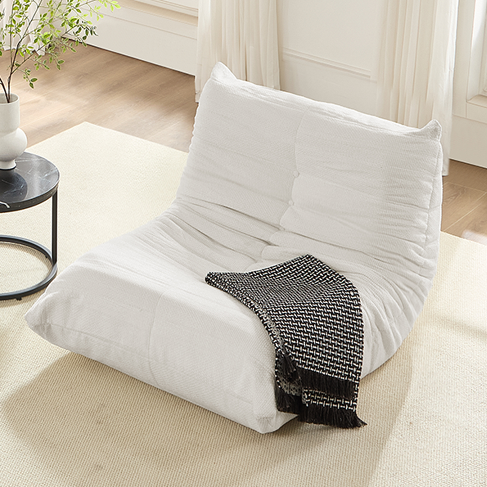 MUZZ Memory Foam Lazy Floor Sectional Sofa,Comfortable Back Support ...