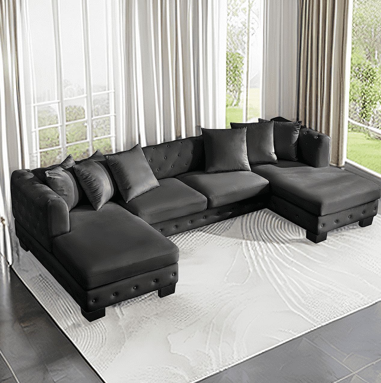 MUZZ Soft Couches Set for Living Room,2 Piece Modular Sleeper Loveseat