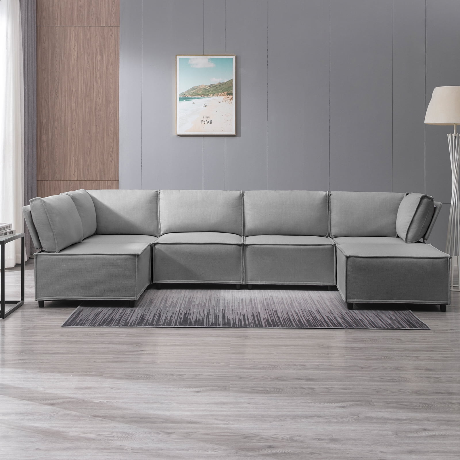 MUZZ Modular Sectional Sofa U/L Shaped Coach Modular Futon Sofa Bed