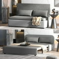 thumbnail image 1 of MUZZ Sleeper Sofa with Pull out Couch, Queen Size Loveseat Sofa Bed, 2-in-1 Convertible Daybed with Pillows, Dark Grey, 1 of 6