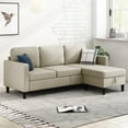 thumbnail image 1 of MUZZ Small Space Sectional Sofa – L-Shaped with Storage Ottoman & Movable Modules, Beige Linen Living Room Couch, 1 of 6
