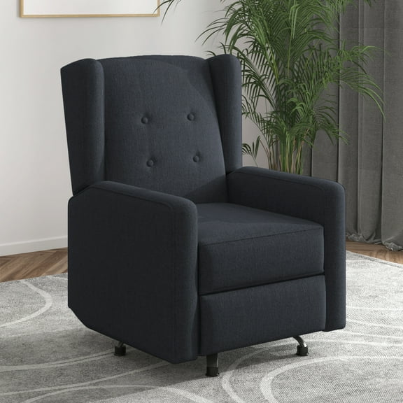 MUZZ Swivel Glider Push Back Recliner,Single Adjustable Reclining Chair with Breathable Durable Fabric for Living Room, Guest Room,Home Theater,Den,Office and Bedroom, Dark Gray