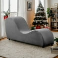 thumbnail image 1 of MUZZ Yoga Chairs for Adults, Velvet Yoga Chaise Lounge for Adult Exercise, Stretching, Relaxation, Modern Curved Tantra Chairs for Bedroom,Living Room(Dark Grey), 1 of 6