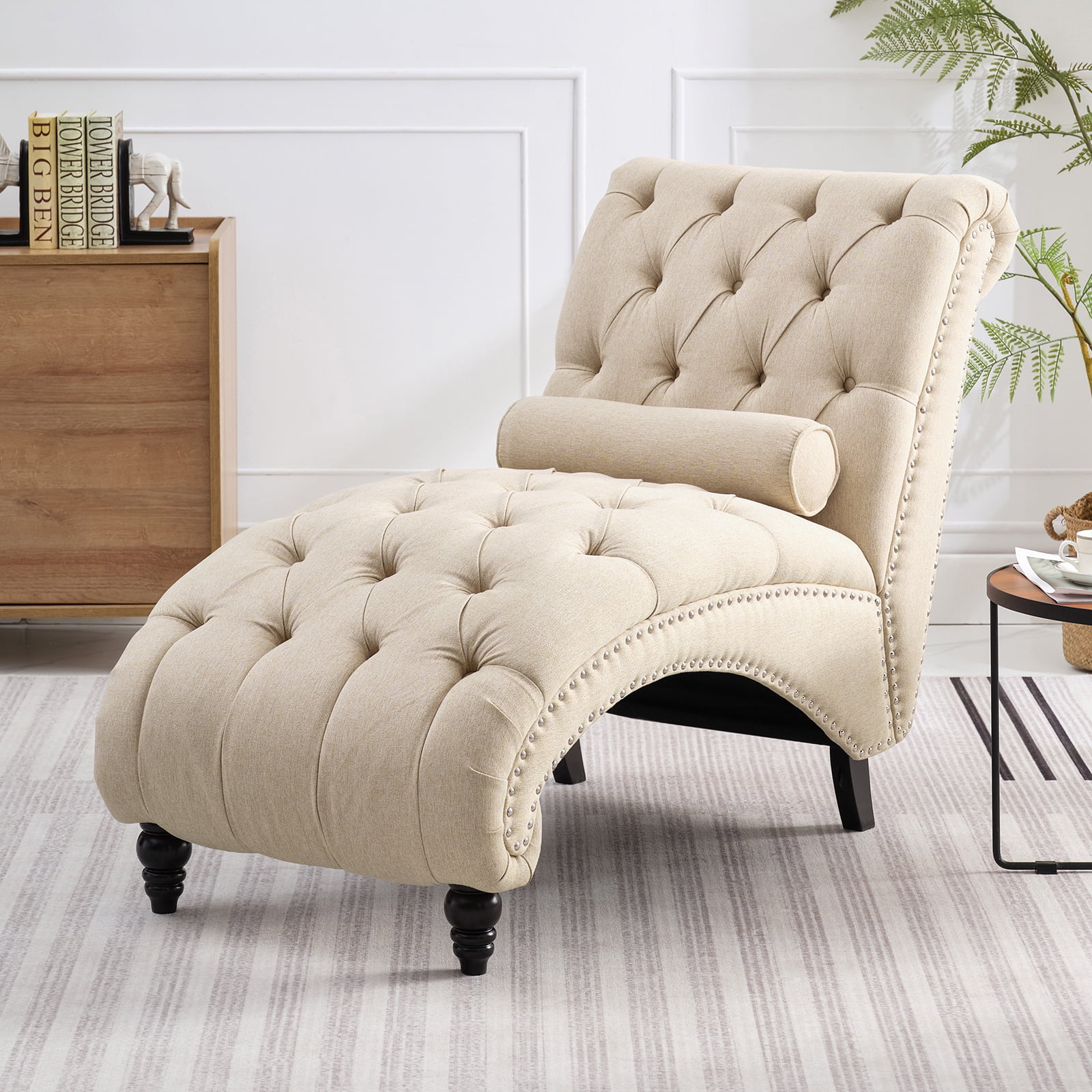 MUZZ indoor Chaise Lounge Chair, Upholstered Leisure Lounge Couch