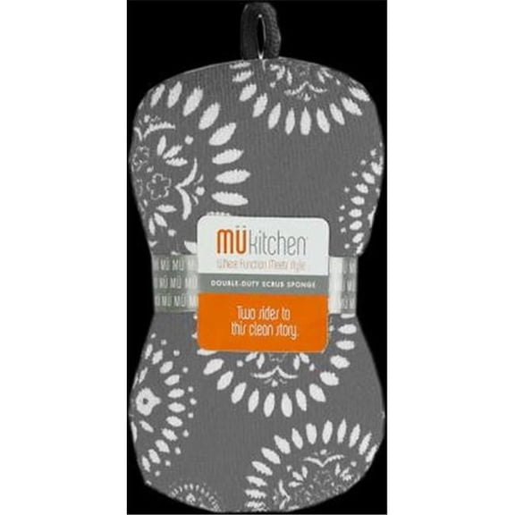 MUkitchen 6608-1548 Microfiber Kitchen Scrub Sponge Grey