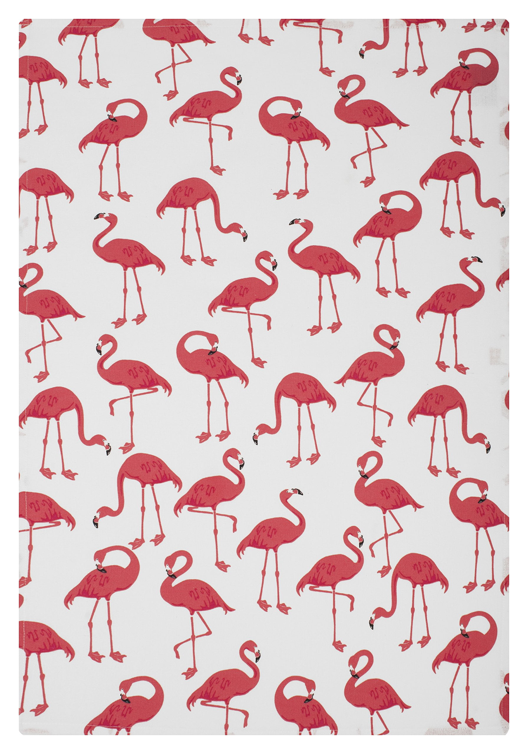 Cheerful Multicolor Cotton Flamingo Print Kitchen Towel Set