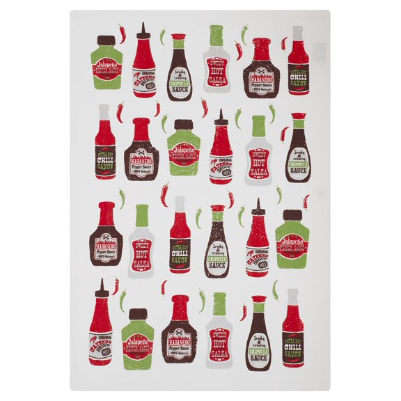MUkitchen Kitchen Designer Print Towel Set, Hot Sauce