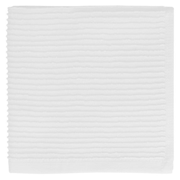 MUkitchen Ridged Texture 100% Cotton Dishcloth, 12 by 12-Inches, White