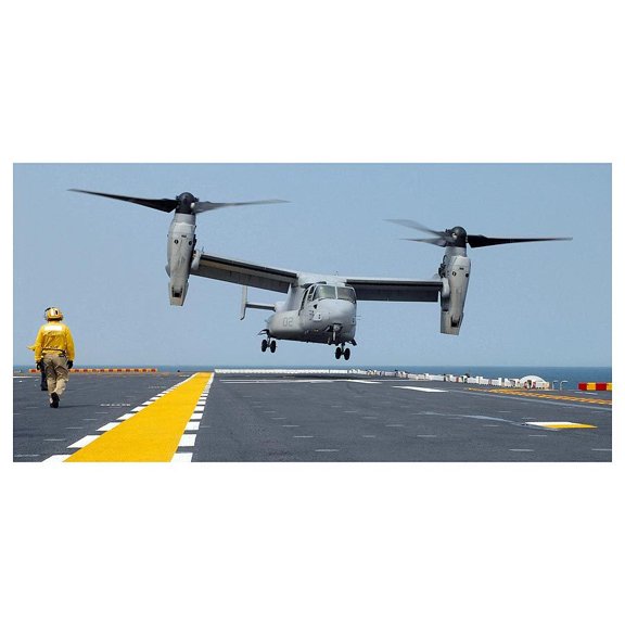 MV-22 Osprey Lands on USS Nassau Style - A - 20x30 Inch Glossy Laminated Aviation Poster - Stunning Detail and Bold Colors