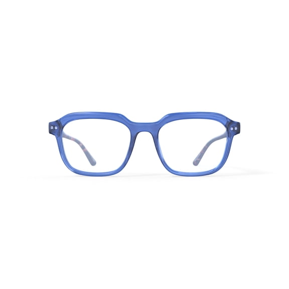 Men's Geometric AVERY Rx'ble Eyeglasses with Case, Blue Tortoise