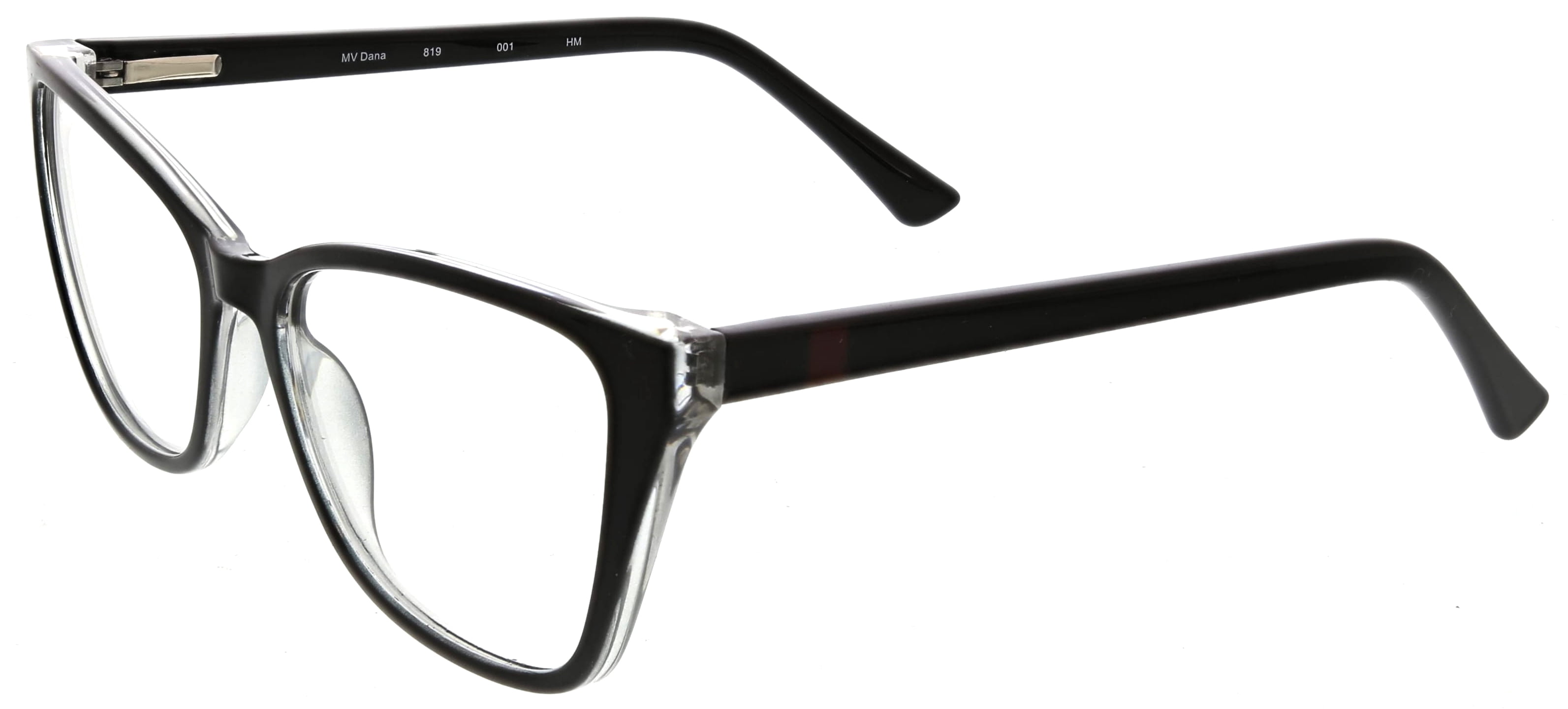 Womens Dana Rx'ble Eyeglasses with Case, BLACK