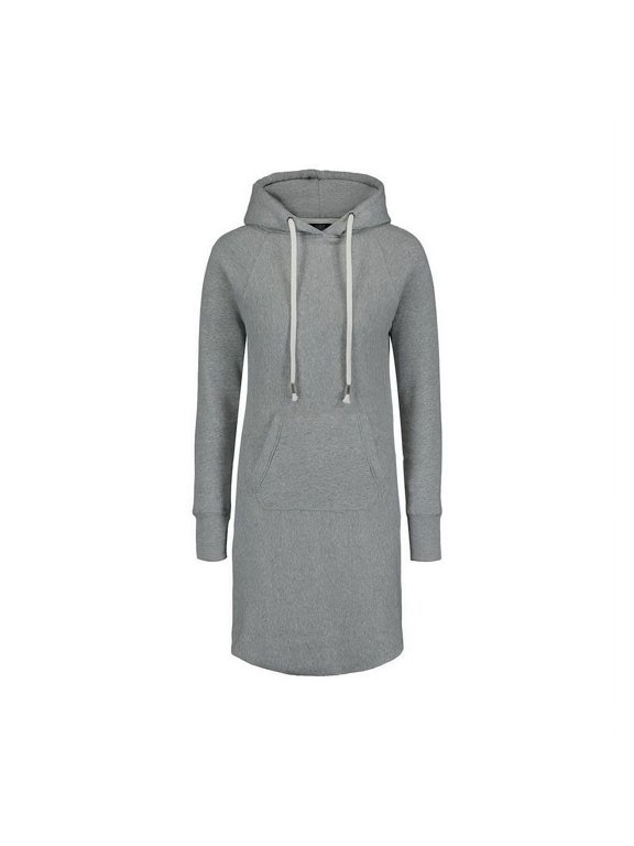 B14452584 Womens Suzie Hooded Sweatshirt Dress, Heather Gray - Medium