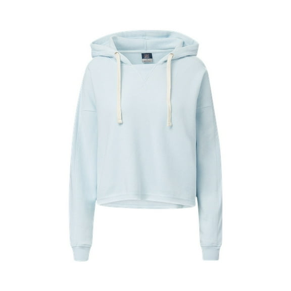 MV Sport W23101 Eloise Angel Fleece Crop Hood-Arctic Blue - 874-S