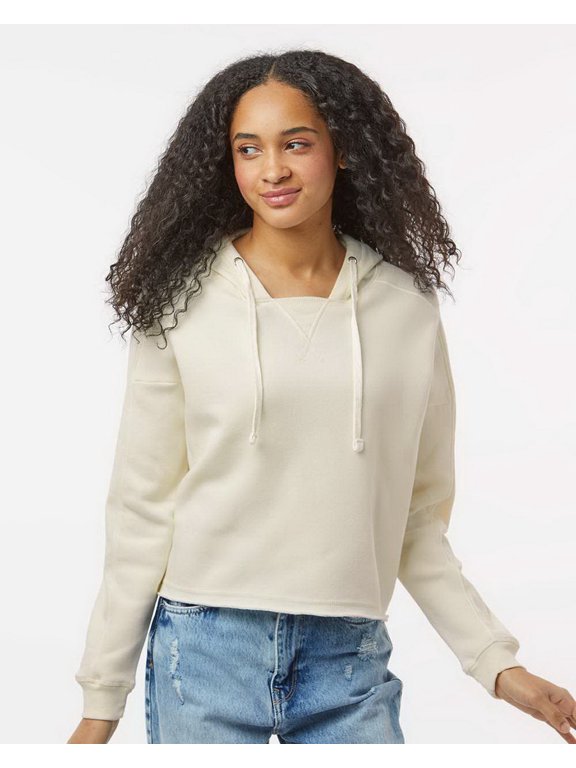 Women�'s Angel Fleece Crop Hooded Sweatshirt