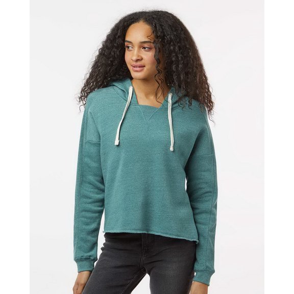 MV Sport Women�'s Angel Fleece Crop Hooded Sweatshirt