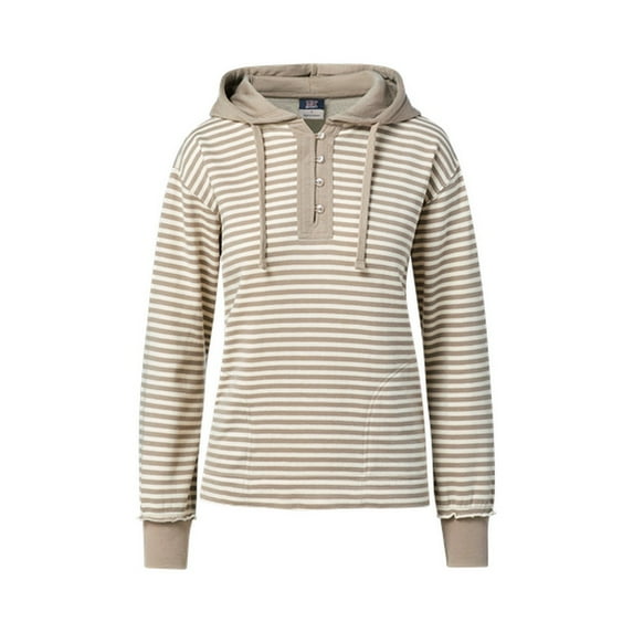 MV Sport W24128 Alina Henley Hood-Atmosphere/Ecru Stripe - 270-M