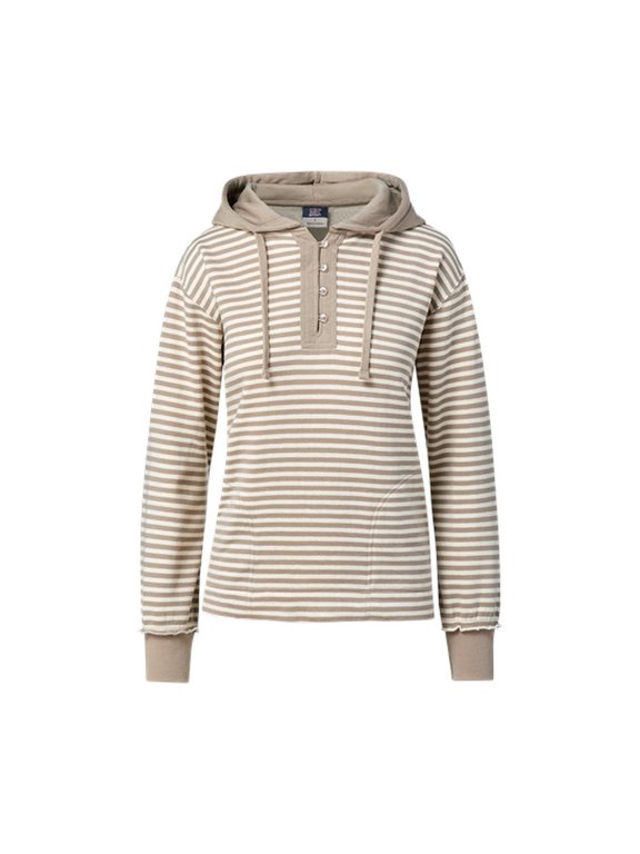 W24128 Alina Henley Hood-Atmosphere/Ecru Stripe - 270-M