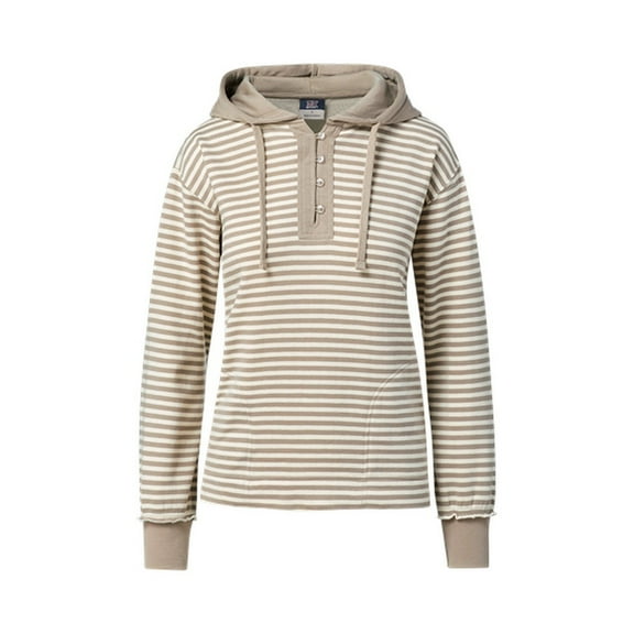 MV Sport W24128 Alina Henley Hood-Atmosphere/Ecru Stripe - 270-S