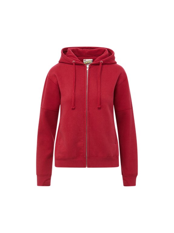 W25165 Vintage Fleece Ladies Full Zip-Crimson - 019-2XL
