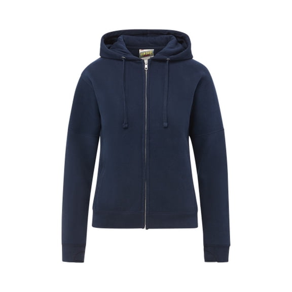 MV Sport W25165 Vintage Fleece Ladies Full Zip-Navy - 001-XL