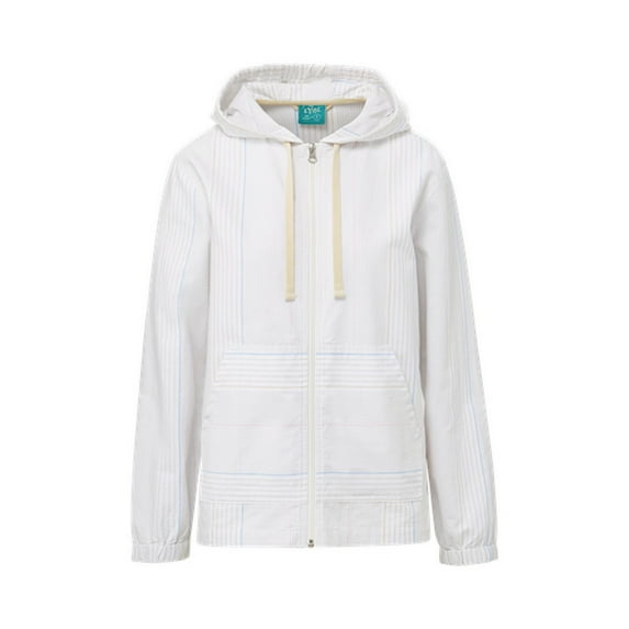 MV Sport W25605 Mood & Vibe Ladies Poplin Jacket-White/Multi Stripe - WHM-S