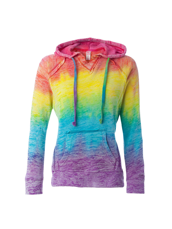 Women's Courtney Burnout V-Notch Hooded Sweatshirt