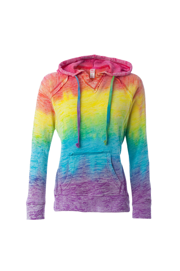 Women's Courtney Burnout V-Notch Hooded Sweatshirt