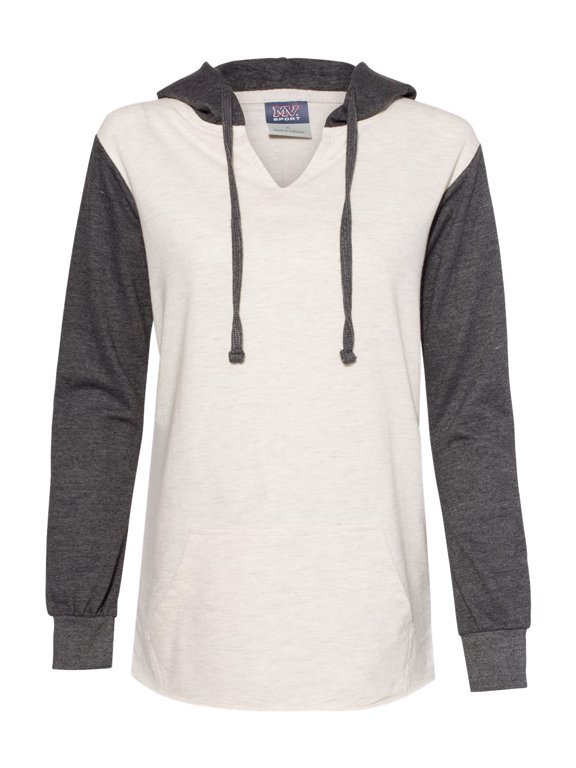 Women’s French Terry Hooded Pullover with Colorblocked Sleeves