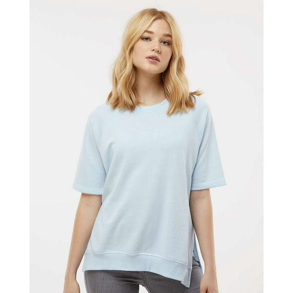 MV Sport Women�'s French Terry Short Sleeve Crewneck Pullover