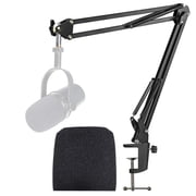 MV7 Boom Arm with Pop Filter - Mic Stand with Foam Cover Windscreen Compatible with Shure MV7 Microphone by YOUSHARES