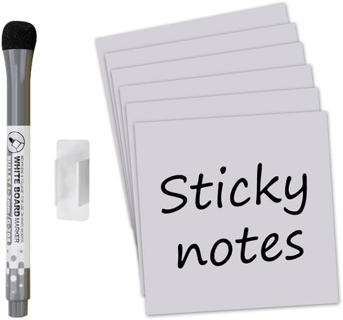 MVISUAL Dry Erase Sticky Notes 4x4 Inch,Reusable Sticky Notes,Pack of 6