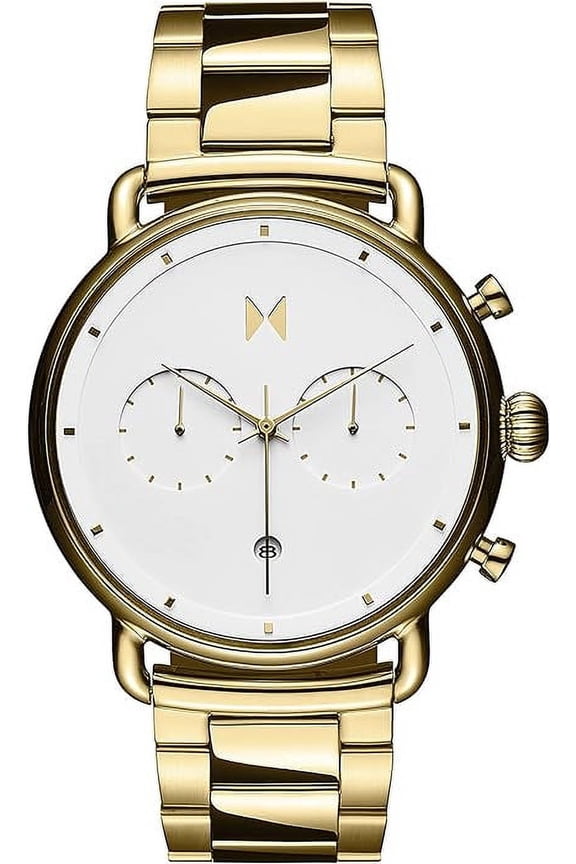 28000214 Blacktop White Chronograph Dial Gold Tone Stainless Steel Men's Watch