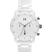 MVMT 28000234 Blacktop II White Chronograph Dial Ceramic Bracelet Mens Watch