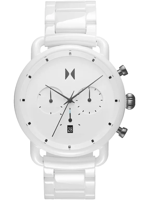 28000234 Blacktop II White Chronograph Dial Ceramic Bracelet Mens Watch