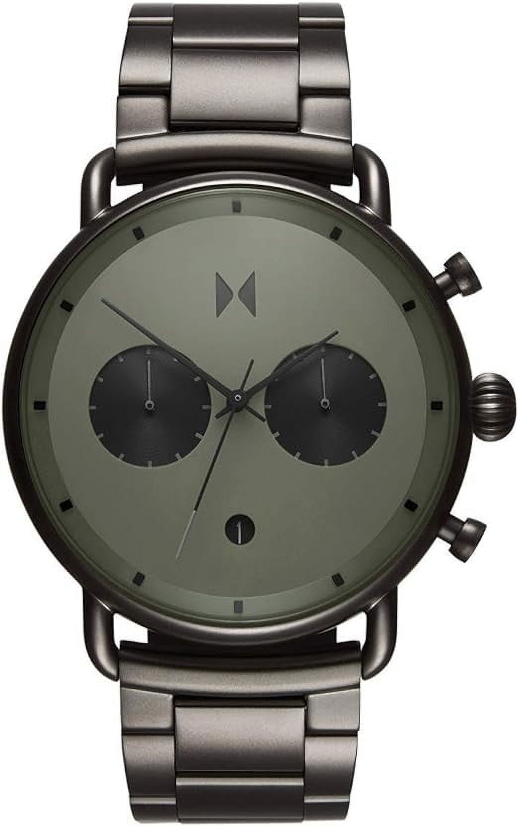 MVMT BT01-OLGU Blacktop Green Chronograph Dial Gunmetal Tone Stainless Steel Men's Watch