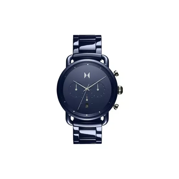 MVMT Blacktop II 28000248 Blue Chronograph Dial Blue Ceramic Bracelet Mens Watch