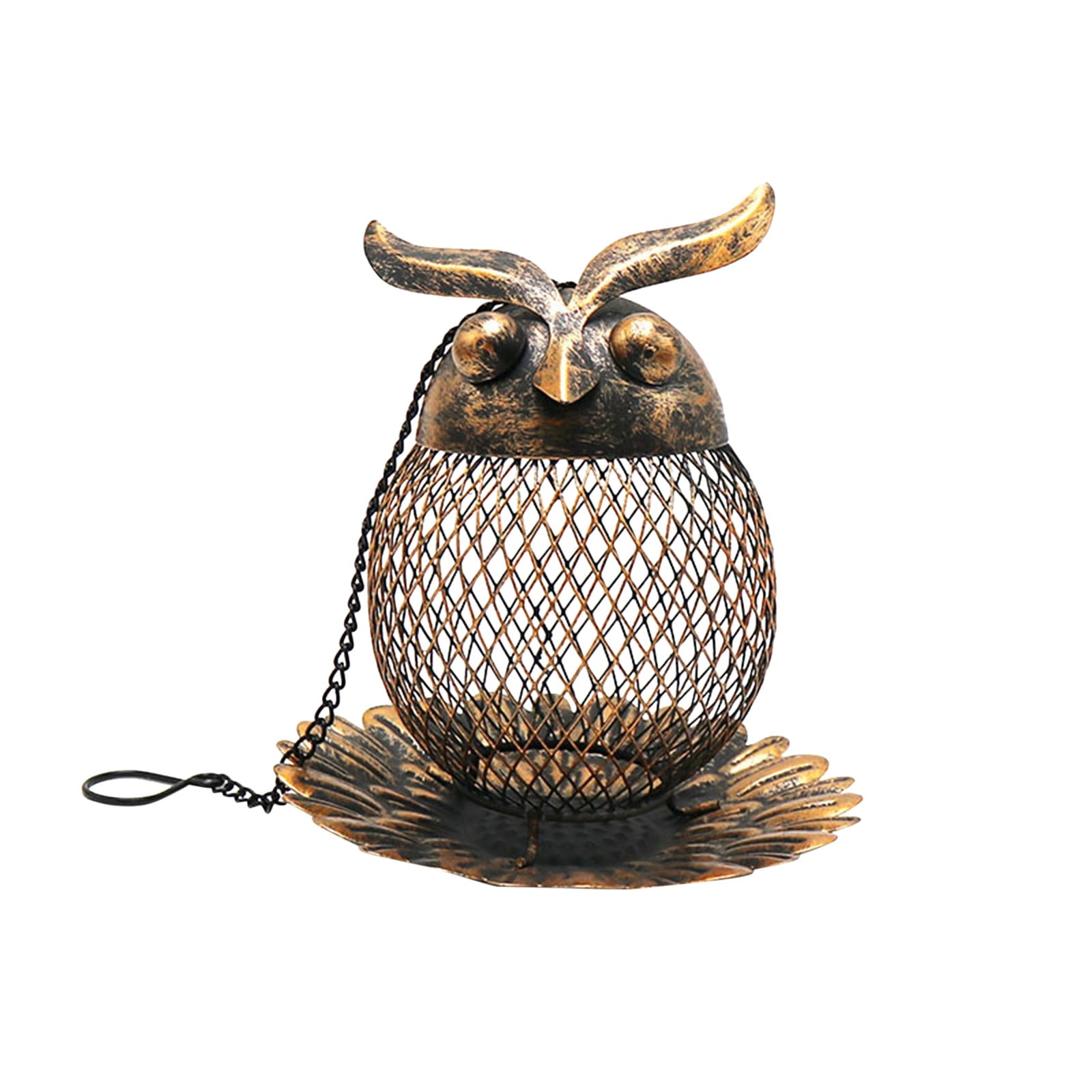 MVNSFEW Outdoor Courtyard Metel Owl Hummingbird Feeder Hummingbird